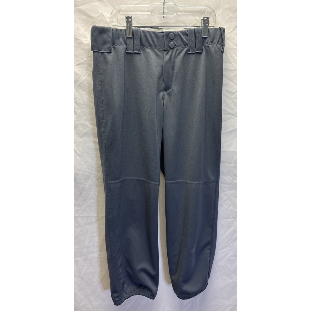 Intensity Size Medium Gray Softball Baseball Pants Double Snap Elastic Cuff
